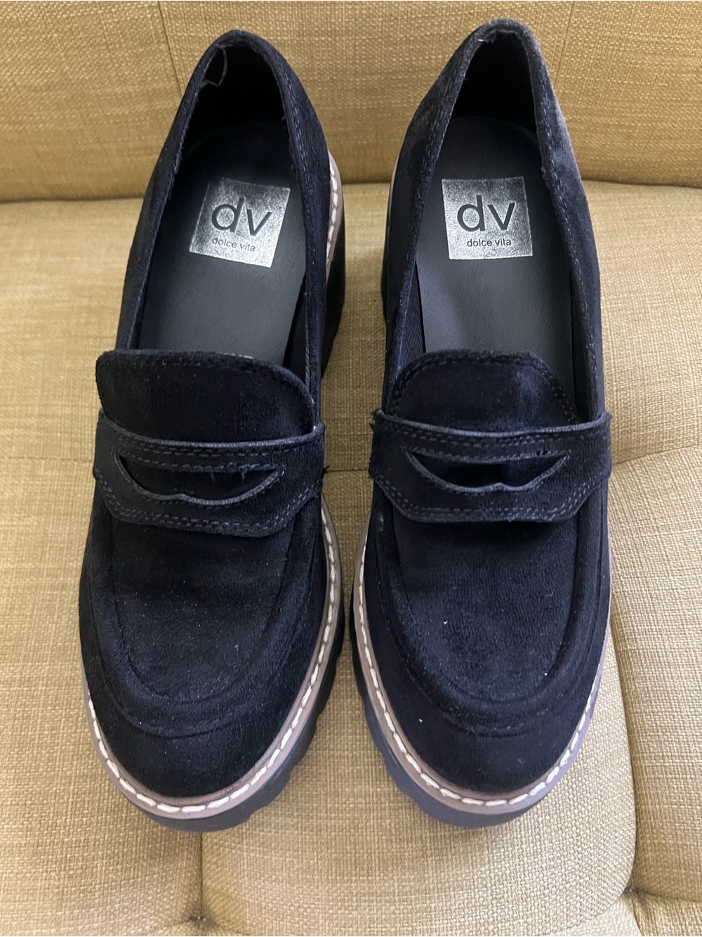 Dolce Vita Black Suede Penny Loafers